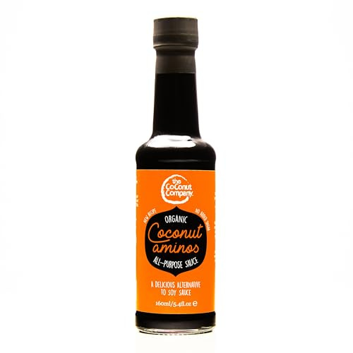 Organic Coconut Aminos - Vegan, Gluten-Free, Raw, Soy-Free, Amino acids, Naturally Fermented, Low Salt, Coconut Seasoning, Soy Sauce Alternative (160ml x1)