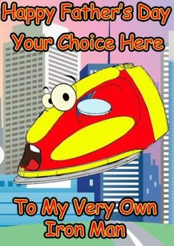 Iron Man Superhero Humour Fathers Day Personalised Greeting Card pidfd38 Dad
