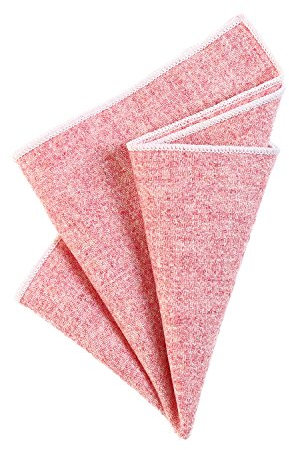 DonDon Mouchoir de poche pour homme 23 x 23 cm en coton, pliage facile, style Tweed monochrome Rose