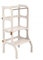 Ette Tete STEP'n'SIT® • Wandelbare Montessori Lernturm + Tisch, 2 in 1 (mit goldenen Verschlüssen, Grau)