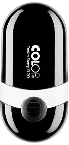 Stempel Colop Pocket Stamp R 30 custom (ø32 mm - 5 Zeilen) mit individueller Textplatte Farbe Schwarz