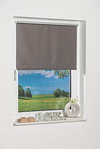 K-Home Thermorollo Verdunklungsrollo ohne Bohren Grau B50 x H200 cm