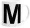 MoonWorks Kaffee-Tasse Buchstaben Buchstabe Arial Bold glänzend Kaffeetasse Teetasse Keramiktasse M weiß Unisize