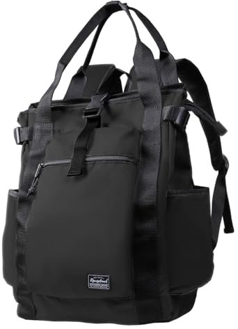 Rangeland Unisex Laptop Tote Backpack Convertible Lightweight Everyday Shoulder Tote bag Backpack with Water Bottle Pocket, Black, Tote Backpacks