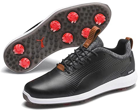 PUMA Herren Ignite Pwradapt Leather 2.0 Golfschuh, schwarz, 41.5 EU