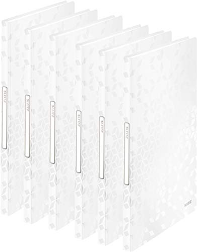 Leitz WOW Sichtbuch in A4 Format, Mit 40 Klarsichthüllen für 80 Blatt, WOW, (White | 6er Pack)