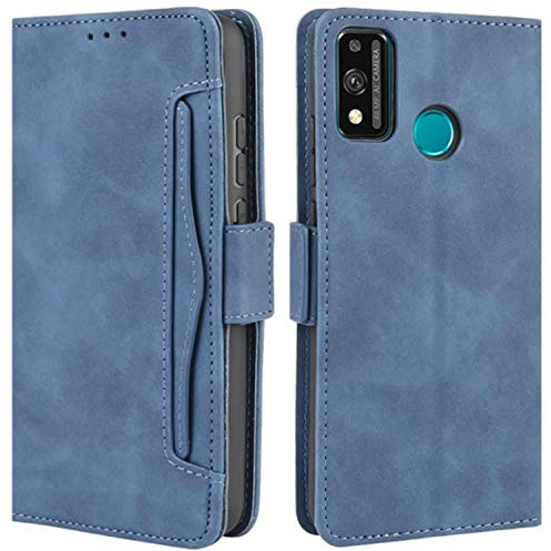 HualuBro Coque pour Honor 9X Lite, Housse à Rabat en Premium PU Cuir Flip Cover Case Antichoc Portefeuille Etui pour Huawei Honor 9X Lite Coque, Bleu