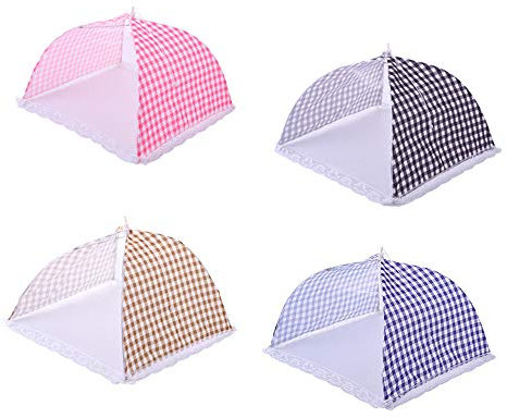 4PCS Pop Up Mesh Food Cover Collapsible Food Fly Net Cover Protector for Outdoors Kitchen Garden Parties BBQ Keep from Flies Bugs (4)