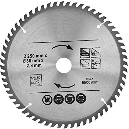 Lame de scie circulaire à bois, 250 mm, 48 dents et 60 dents pour coupe de bois circulaire pour usage général
