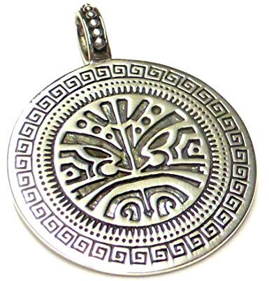 Anhänger Silber, Motivanhänger Maori Face , Schutzsymbol, aus Sterlingsilber massiv gearbeitet, Schmuck Unisex