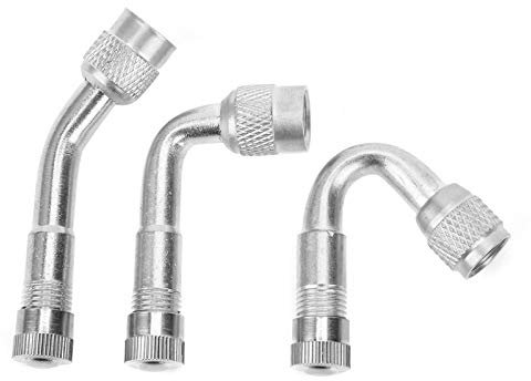 Ventilschaftverlängerer, Akozon Universal Messing 45 Grad 90 Grad 135 Grad Adapter Zur Verlängerung des Ventilschafts Für Auto Motorrad Fahrrad(Silber-)