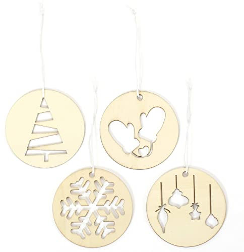 Papierdrachen 12 Anhänger aus Holz für den Weihnachtsbaum - Baumschmuck - Weihnachtsbaumdekoration - Klassisch - Set 3