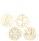 Papierdrachen 12 Anhänger aus Holz für den Weihnachtsbaum - Baumschmuck - Weihnachtsbaumdekoration - Klassisch - Set 3