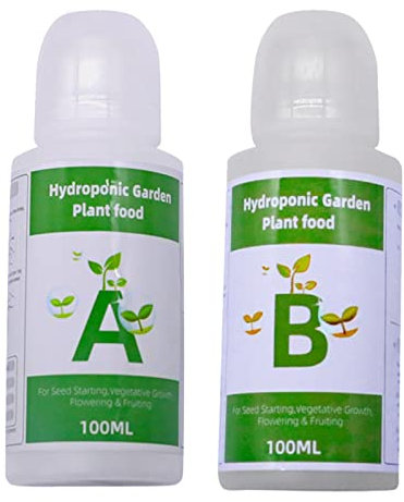 Gereton Fertilizante Líquido Hidropónico, A + B Dos Partes Nutrientes Hidropónicos, Fertilizante Flores para Plantas Hidropónicas, para Tomates/Flores/Verduras