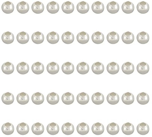 SUNNYCLUE 1 Schachtel 50 STÜCKE Sterling Silber Perlen Runde Kugelperlen 3 mm Runde Abstandsperlen Für Armbänder Halsketten Schmuck DIY Basteln