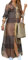 OMZIN Women Print Long Sleeve Shirt Dress Casual Loose Button Down Maxi Dresses with Pocket Khaki S