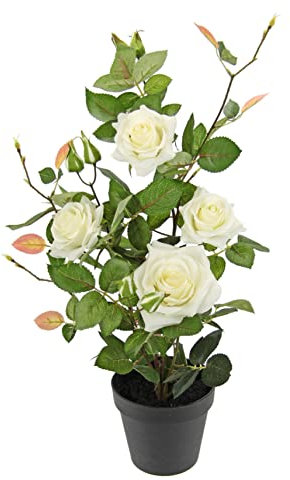 Rosenbusch im Topf Rosen Rosenstock Rosenbäumchen Kunstrosen Seidenblumen Kunstpflanzen Kunstblumen Kunstbaum Dekobaum Kunstpflanzen Pflanzen Dekopflanze Seidenpflanze Zimmerpflanze Deko Büropflanze