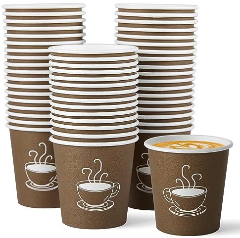 TV TOPVALUE 600 Stück 118 ml Pappbecher, kleine Einweg-Kaffeetassen, Papp-Espressotassen, heiße / kalte Trinkbecher für Party, Picknick, Reisen und Veranstaltungen