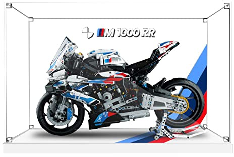 TopBrixx Vitrine für Lego Technik BMW M 1000 RR 42130, 3MM Acryl Schaukasten für Lego 42130(Nicht Enthalten Lego Modell)
