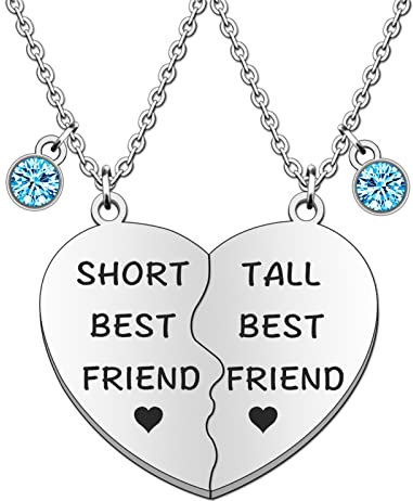 TTOVEN Funny Friend Necklace for Tall & Short Best Friends