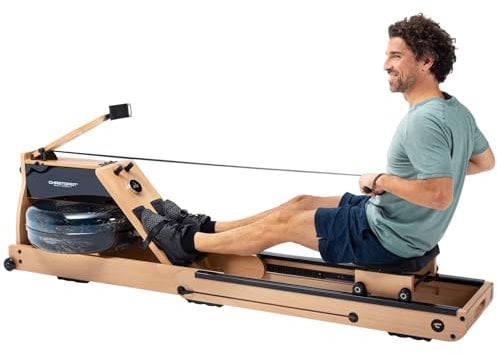 Christopeit Sport Wasser Rudergerät WP 5000 - Hybrid-Widerstandssystem - Massivholz - LCD-Computer - Klappbar