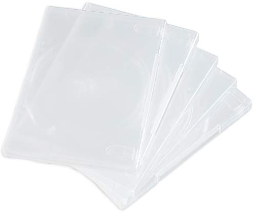Maxtek 14mm Single Clear Standard DVD Case with Outter Clear Sleeve, 10 Pieces. Disc Not Included.