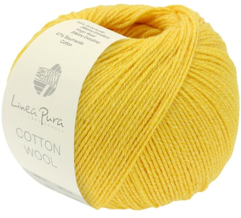 LANA GROSSA Cotton Wool | Klassisches Schurwollgarn mit Baumwolle | Handstrickgarn aus 53% Schurwolle (Merino extrafein) & 47% Baumwolle | 50g Wolle zum Stricken & Häkeln | 195m Garn FB 13