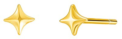 Brandlinger ® Ohrstecker Silber 925. Ohrring Stern. Schmuck Damen vergoldet mit 18 Karat (Silber und Gold) für Frauen und Mädchen. Größe Stern Ohrstecker 5mm.