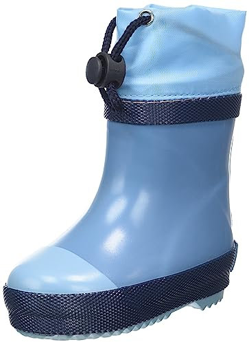 Playshoes Stivali da pioggia unisex per bambini, con mezza gamba, foderati, Blu, 27 EU