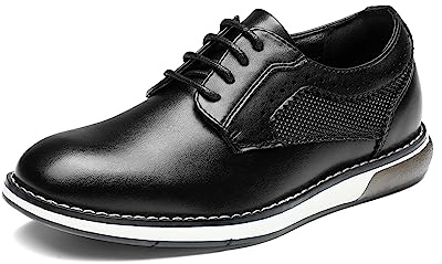 Bruno Marc Casual Dress Uniform Oxford för pojkar, Svart, 12 Little Kid