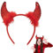 CHEERYMAGIC Devil Horns Devil Ears Fancy Dress Accessory Red Demon Horns on Headband Halloween Accessories Devil Fancy Dress Cosplay A3EMTG (A)