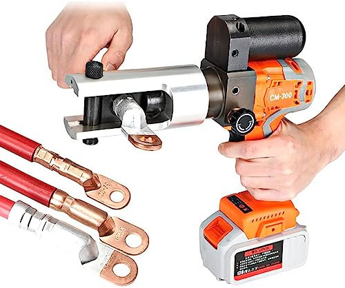 KLUFO Sertisseuse hydraulique Rechargeable 16-300mm², sertisseuse hydraulique électrique, sertisseuse de câble alimentée par Batterie Sertisseuse pour Terminal cuivre-Aluminium