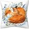 DILOXNSU Kissenbezüge 45 x 45 cm, Schlafender Fuchs Blumen Geschenke Doppelseitiges Blaugrün Grün Quadratisch Dekorative Kissenbezüge für Sofa Wohnzimmer Garten Bett Wohnkultur Kissenbezug 45,7 x 45,7