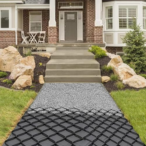 Kanduo JSY Kiesgitter Bodengitter 2 Zoll hohes Geogitter, Kiesgitter for den Außenbereich/Haustür/Hof/Weg Geocell-Kies (Size : 6m x 10m (19.5ft x 33ft))