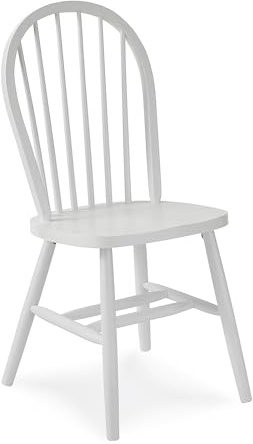 IC INTERNATIONAL CONCEPTS Windsor Solid Wood Spindleback Chair in White