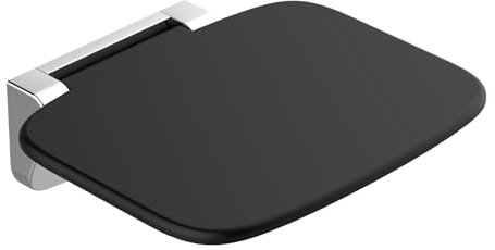 Heuffe Ultradünner Ergonomischer Klapp-Duschsitz Wandmontage - 160kg Schwerlast, Anti-Rutsch Bade-Hocker für Senioren & Behinderte, Schwarz