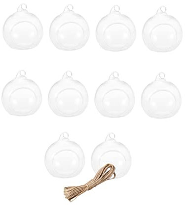 PRETYZOOM 10St Vase Kerzenhalter aus Glas hängende Glaskugel Hochzeitshintergrunddekorationen Hochzeitsball hängen Hochzeitsdekoration zum Aufhängen Pflanze Teelicht schmücken Container