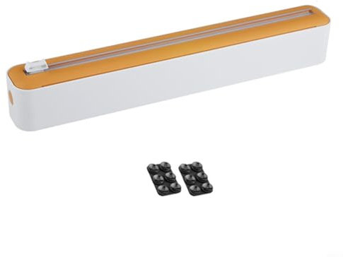 Coupe-film étirable, coupe-feuille mural compact à ventouse distributeur en plastique pour de nombreux emballages alimentaires 5 x 6 5 x 36 cm