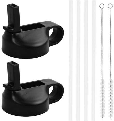 ZEACCT 2 Pcs Straw Lid Flip Top Cap for Water Bottles and Thermos Cups Wide Mouth Plastic Replacement Lid Durable and Leak Proof Design