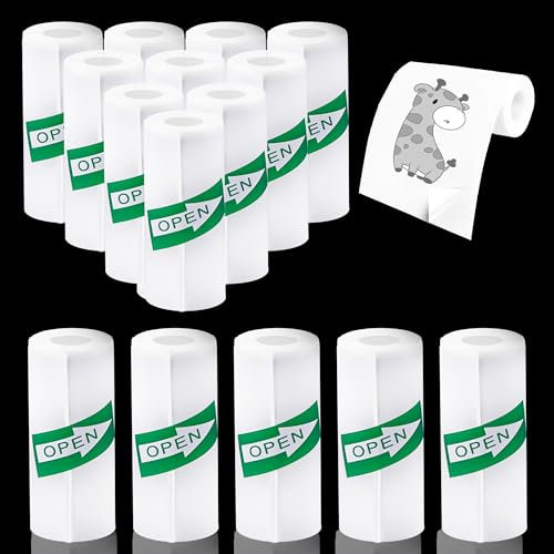 YSDMY 15 Rollen Thermorollen,Thermopapier für Kinder 57 x 25 mm Sofortbildkameras und Selbstklebender Bedruckbarer Aufkleber Mini Drucker Papier für Journal Fototexte Studiennotizen und mehr