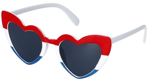 Folat 24276 Orange Niederländisch Kingsday Fußball-Europameisterschaft - Brille - Herz - RotWeißBlau