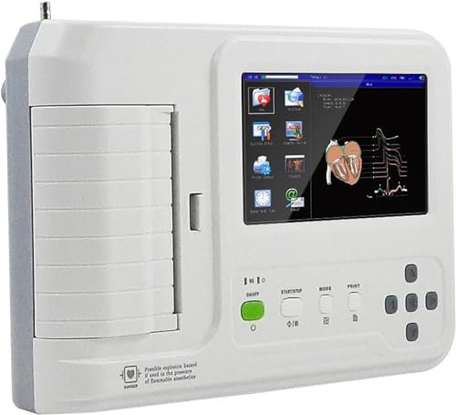Tragbares 12-Ableitungen 7-Zoll LCD-Touchscreen-Digitalgerät Digitales 6-Kanal-Elektrokardiograph