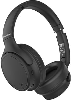 INFURTURE H1 Plus Active Noise Cancelling Headphones with EQ Mode, Wireless Over Ear Bluetooth Headphones with 4 Microphone, 90H Playtime,Lightweight for Home Travel Office