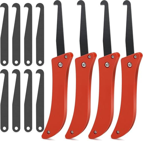 Outils de l'enlève Joint Outil de Calfeutrage Pliable Couteau nettoie joint de Calfeutrage Outils 4 Pièces avec 8 Lames de Rechange pour enlever Le coulis