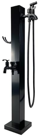 Edelstahl Garten-Wassersäule, Frostschutz-Doppelwasserhahn, Bewässerungsstation, Bodenmontage, Schlauchständer, Hofhydrant, ideal für Gartenbewässerung