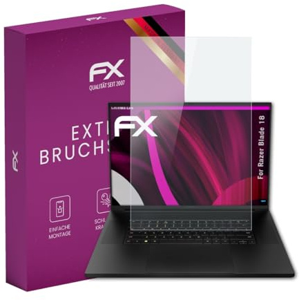 atFoliX Plastic Glass Protective Film compatible with Razer Blade 18, 9H Hybrid-Glass FX Screen Protector