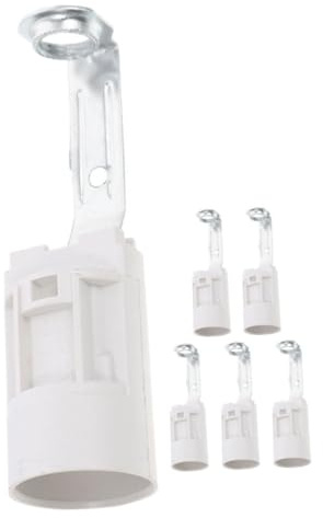 HOMSFOU Support de Lampe E14 Lot de 6 Douilles Matériaux Alliage de Zinc et Plastique Montage Simple Adapté Éclairage Intérieur et Commercial Compatible Ampoules Chandelier Hauteur 75 Mm