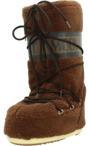 Moon Boot Icon Stiefel aus braunem Teddy