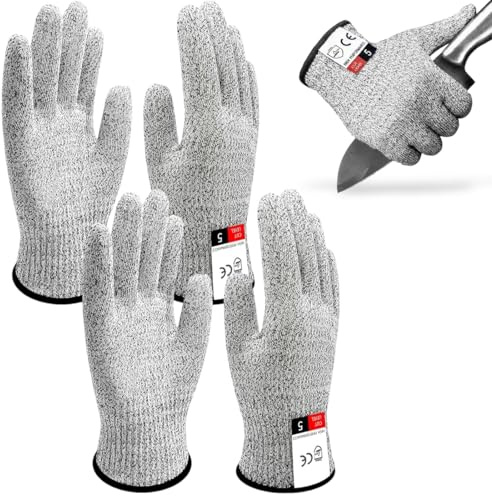 BAHME 2 Paires de Gants Anti-Coupure Taille M - Gant Cuisine Mandoline Doux Respirants Niveau 5