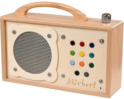 hörbert 3.0 für Kinder + deutsche Inhalte. Mit 9 Playlists, SD-Card, Mikrofon und USB-C Ladeanschluss: Internet-Radio, Podcast-Player, MP3-Player und Bluetooth Lautsprecher